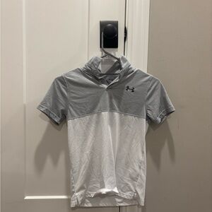 Under Armour Gray and White Kids Polo Shirt